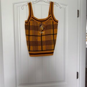 Warner Bros. Mustard and Black Checkered Tank Top